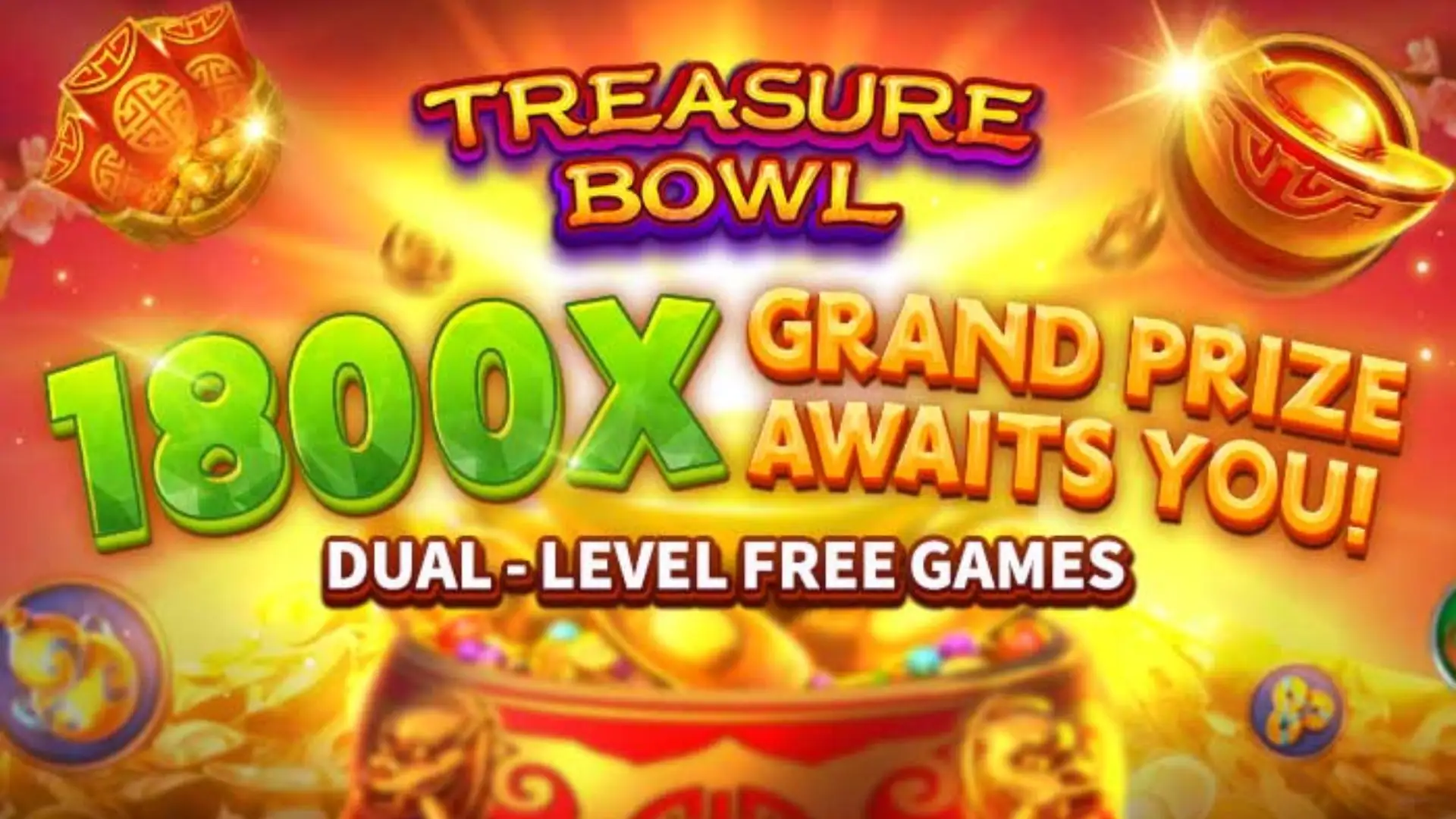 Multiplicadores Treasure Bowl 7yxxx - 7777x Máximo com Tigela Dourada